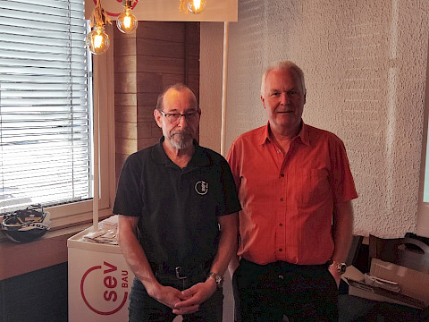 Jubilare UV Bau Sektion Z&uuml;rich 25 Jahre.
Franz Nitecki, Karl Steinegger