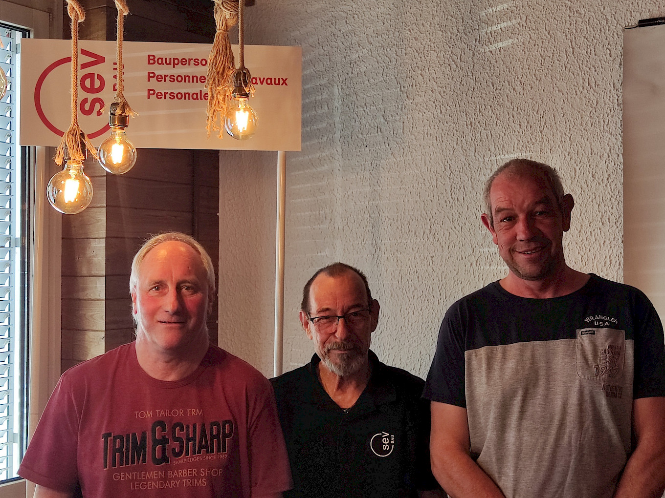 Jubilare UV Bau Sektion Zürich 40 Jahre.
Manfred (Fredy) Nyfeler, Franz Nitecki, Theo Kälin
