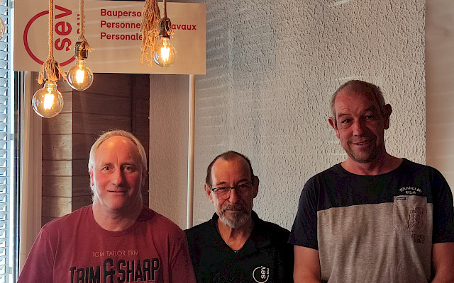 Jubilare UV Bau Sektion Zürich 40 Jahre.
Manfred (Fredy) Nyfeler, Franz Nitecki, Theo Kälin