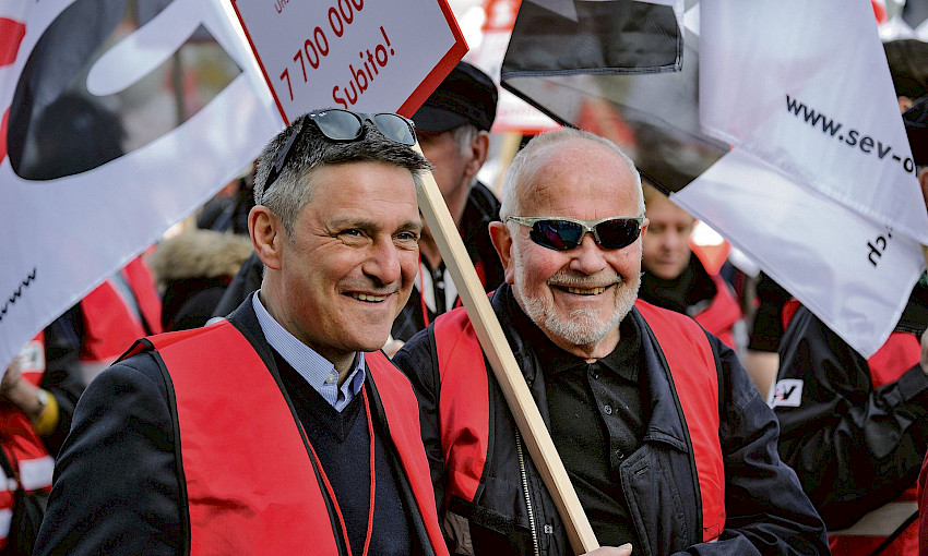 Giorgio Tuti war und ist immer gerne mit den Mitgliedern zusammen, wie hier in Bern am 7. März 2015.