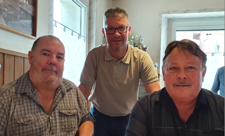 Im Bild von Links, Schwestermann Jean-Paul, der Sektionspr&auml;sident Neuhaus Markus und Scholl Erich, beide mit 40 Jahren SEV-Mitgliedschaft.