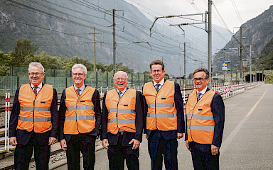 Medienkonferenz zur Wiedereröffnung des Gotthard-Basistunnels in Pollegio am 2. September. © SBB