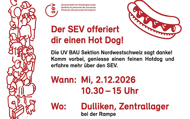 Der SEV offeriert dir einen Hot Dog